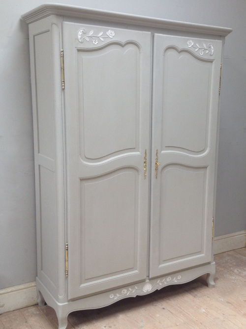 original Vintage French double door armoire